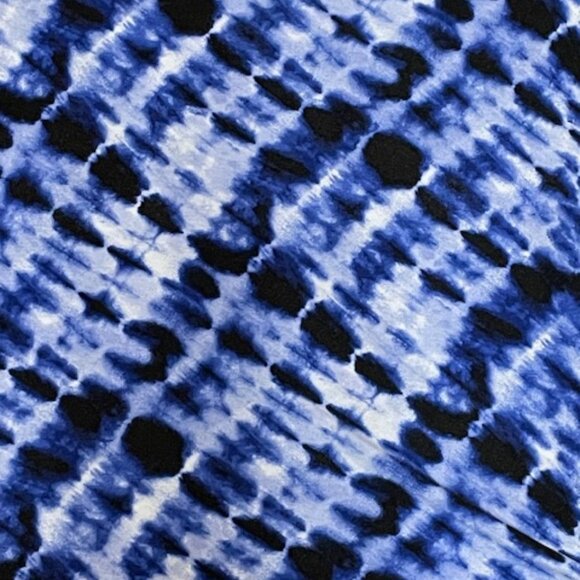 Cyntha Rowley Blue/Black/White Short Sleeve Top – 1X - Picture 2 of 3